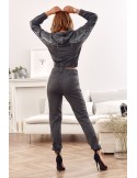 Women\'s tracksuit set with wings, dark gray FI624 - Online store - Boutique